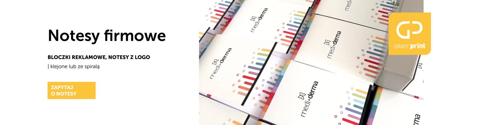Notesy firmowe z logo, bloczki reklamowe, druk notesów – GraffPrint.pl